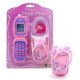 Hračkárský mobilný telefón s puzdrom - ružový (01415)
