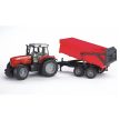 Bruder Massey Ferguson 7480 traktor sklápač s prívesom (02045)