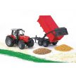 Bruder Massey Ferguson 7480 traktor sklápač s prívesom (02045)