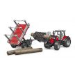 Bruder Massey Ferguson 7480 s čelným nakladačom a prepravníkom dreva (02046)
