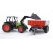 Bruder Claas Nectis 267F traktor s čelný nakladač s prívesom (02112)