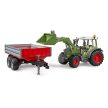 Bruder traktor Fendt Vario 211 s čelním nakladačem a přívěsem - KP HRAČKA