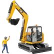Bruder CAT Minibager s figúrkou (02466)