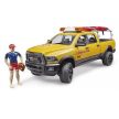 Bruder RAM 2500 Power Wagon pobrežná hliadka, s figúrkou a paddleboardom, so svetelným a zvukovým modulom (02506)
