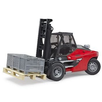   Bruder Linde HT 160 Vysokozdvižný vozík s paletou a 3 sieťovými boxmi (02513)
