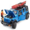 Bruder Jeep Wrangler Rubicon Unlimited s kajakem a figurka - KP HRAČKA