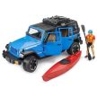 Bruder Jeep Wrangler Rubicon Unlimited s kajakem a figurka - KP HRAČKA