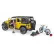 Bruder Jeep Wrangler Rubicon Unlimited s horským bicyklom a cyklistom (02543)
