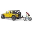 Bruder Jeep Wrangler Rubicon Unlimited s horským bicyklom a cyklistom (02543)