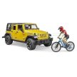 Bruder Jeep Wrangler Rubicon Unlimited s horským bicyklom a cyklistom (02543)