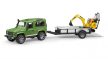 Bruder Land Rover Defender s přívěsem s JCB mikrobagr (02593)