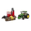 Bruder John Deere 7R 350 traktor s lesnickým přívěsem a 4 kmeny - KP HRAČKA