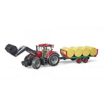   Bruder CASE IH Optum 300 CVX s čelným nakladačom a prepravníkom balíkov (03198)