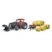 Bruder CASE IH Optum 300 CVX s čelným nakladačom a prepravníkom balíkov (03198)