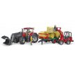 Bruder CASE IH Optum 300 CVX s čelným nakladačom a prepravníkom balíkov (03198)