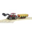 Bruder CASE IH Optum 300 CVX s čelným nakladačom a prepravníkom balíkov (03198)