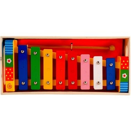 Barevný dřevěný xylofon - 17 cm - KP HRAČKA