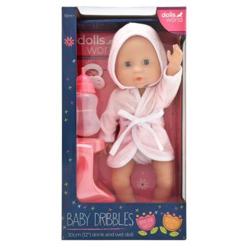 Dolls World panenka na koupání v župánku v balení s lahvičkou a nočníkem - KP HRAČKA