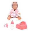 Dolls World panenka na koupání v župánku s dudlíkem, lahvičkou a nočníkem - KP HRAČKA