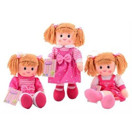 Handrová bábika v ružových šatách - 40 cm niekoľko druhov (12110)