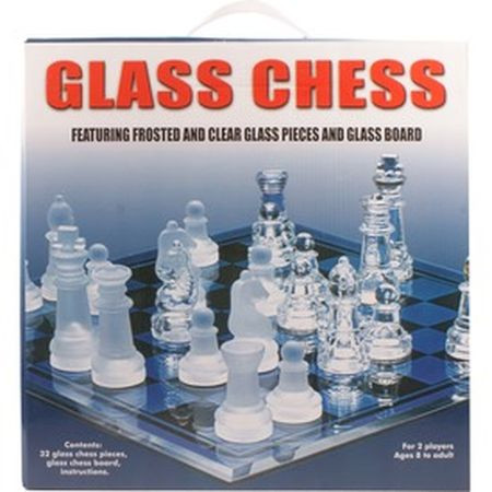 Sklenená šachová súprava 25 x 25 cm