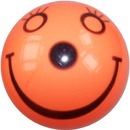 Usmievavá lakovaná gumená guľa - oranžová 22 cm (19771)