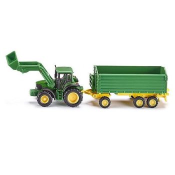   SIKU John Deere traktor s čelným nakladačom so sklápacím prívesom - 1843 (35235)