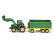 SIKU John Deere traktor s čelným nakladačom so sklápacím prívesom - 1843 (35235)