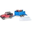 SIKU Jeep s prívesom na prepravu koní a s 1 koňom - 1651 (39364)