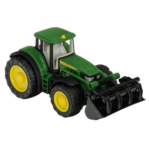 Klein John Deere traktor s čelním nakladačem z bočního pohledu - KP HRAČKA