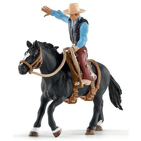 Schleich osedlaný kôň s kovbojom (41416)