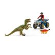 Schleich uniknúť pred velociraptorom pomocou štvorkolky (41466)