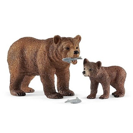 Schleich Matka medveďa grizzlyho s mláďaťom (42473)