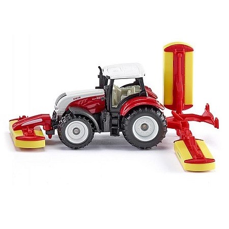 SIKU Steyr traktor Pöttinger s kosačkou na trávu - 1672 (56580)