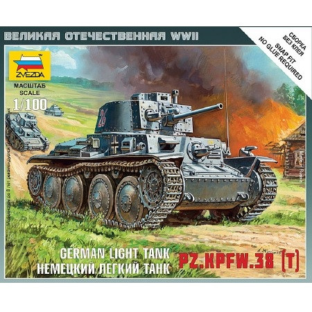 Zvezda German Light Tank Pz.Kpfw.38 T 1:100 (6130)