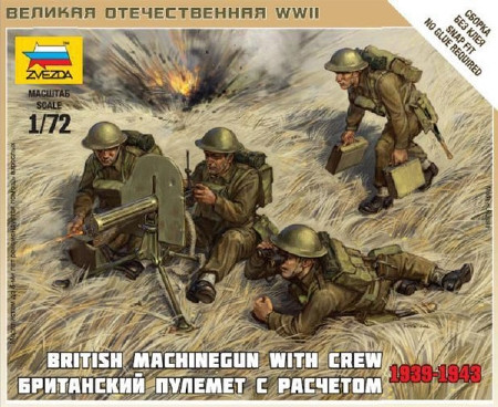 Zvezda British Machine Gun w/crew 1939-42 1:72 (6167)