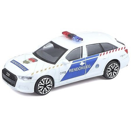 Bburago Audi A6 maďarské policejní auto se sirénou 1:43 - KP HRAČKA