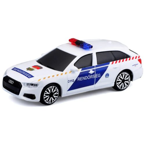 Bburago Audi A6 maďarské policejní auto se sirénou z předního pohledu - KP HRAČKA