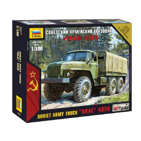 Zvezda Soviet Army Truck 'Ural' 4320 1:100 (7417)