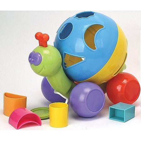 Ťahateľný slimák vyhľadávač tvarov detská hračka (81099)