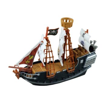 Plastová pirátská loď - 25 cm s pirátskými plachtami a děly - KP HRAČKA