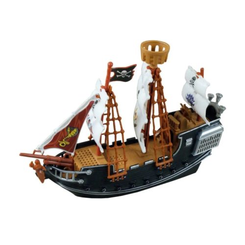 Plastová pirátská loď - 25 cm s pirátskými plachtami a děly - KP HRAČKA